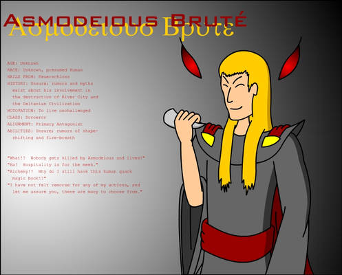 Asmodeious - Character Sheet