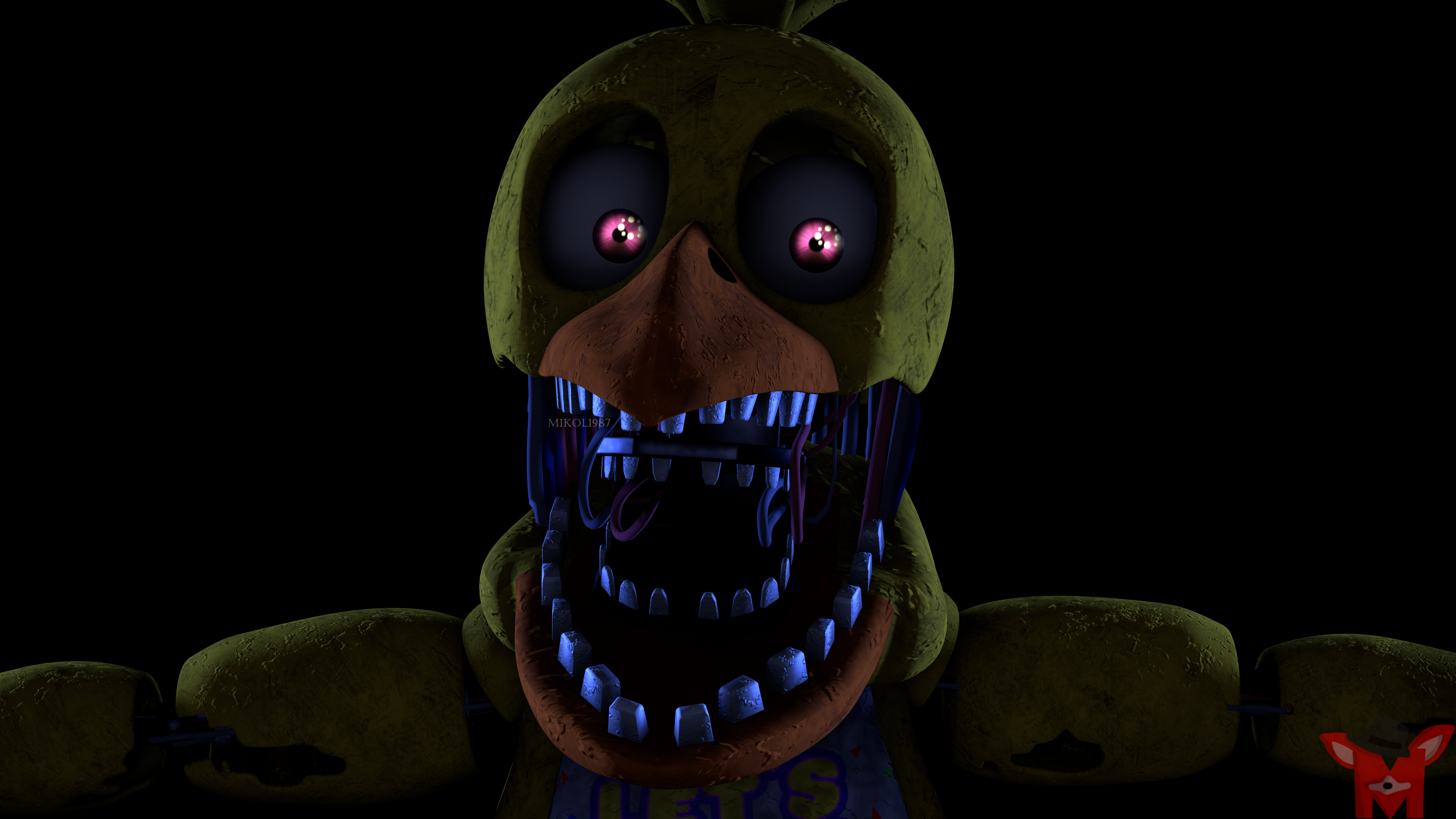 Replying to @Withered chica Heres some withered chica pfps! #witheredc