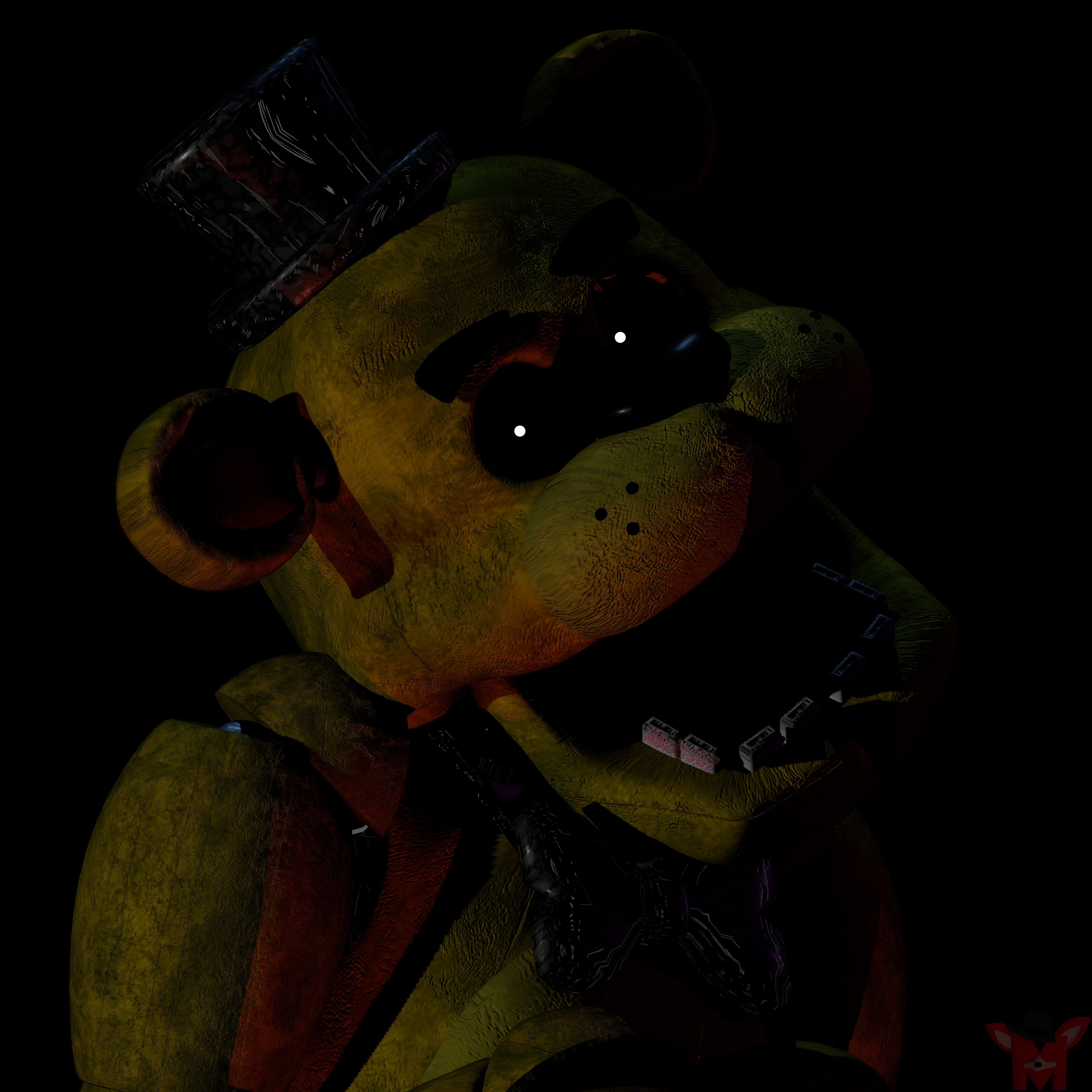 Fnaf 1 Yellow bear ( Golden Freddy ) dc2 render by dogeeatyt on DeviantArt