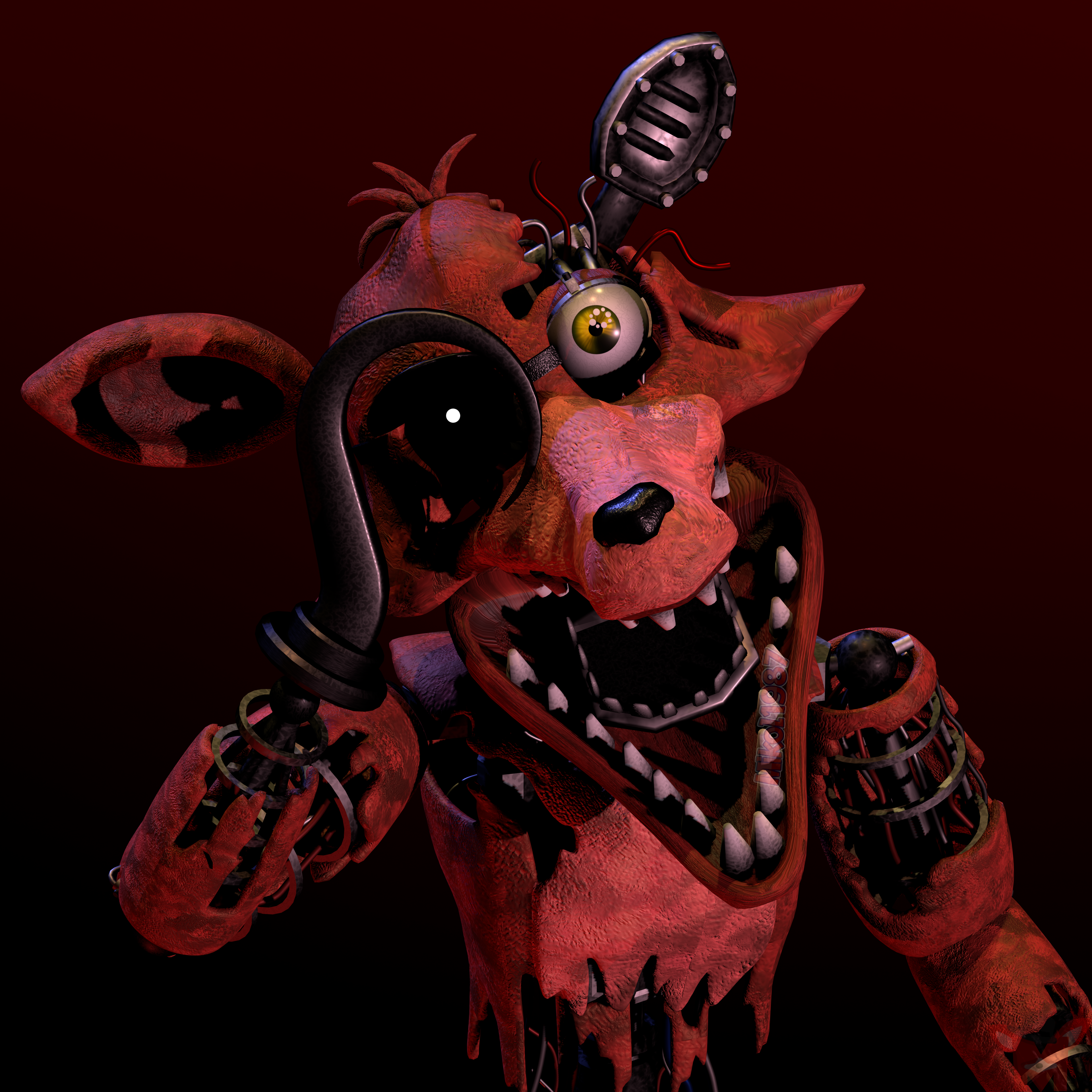 Withered Foxy by Dany Fox 3D model rigged