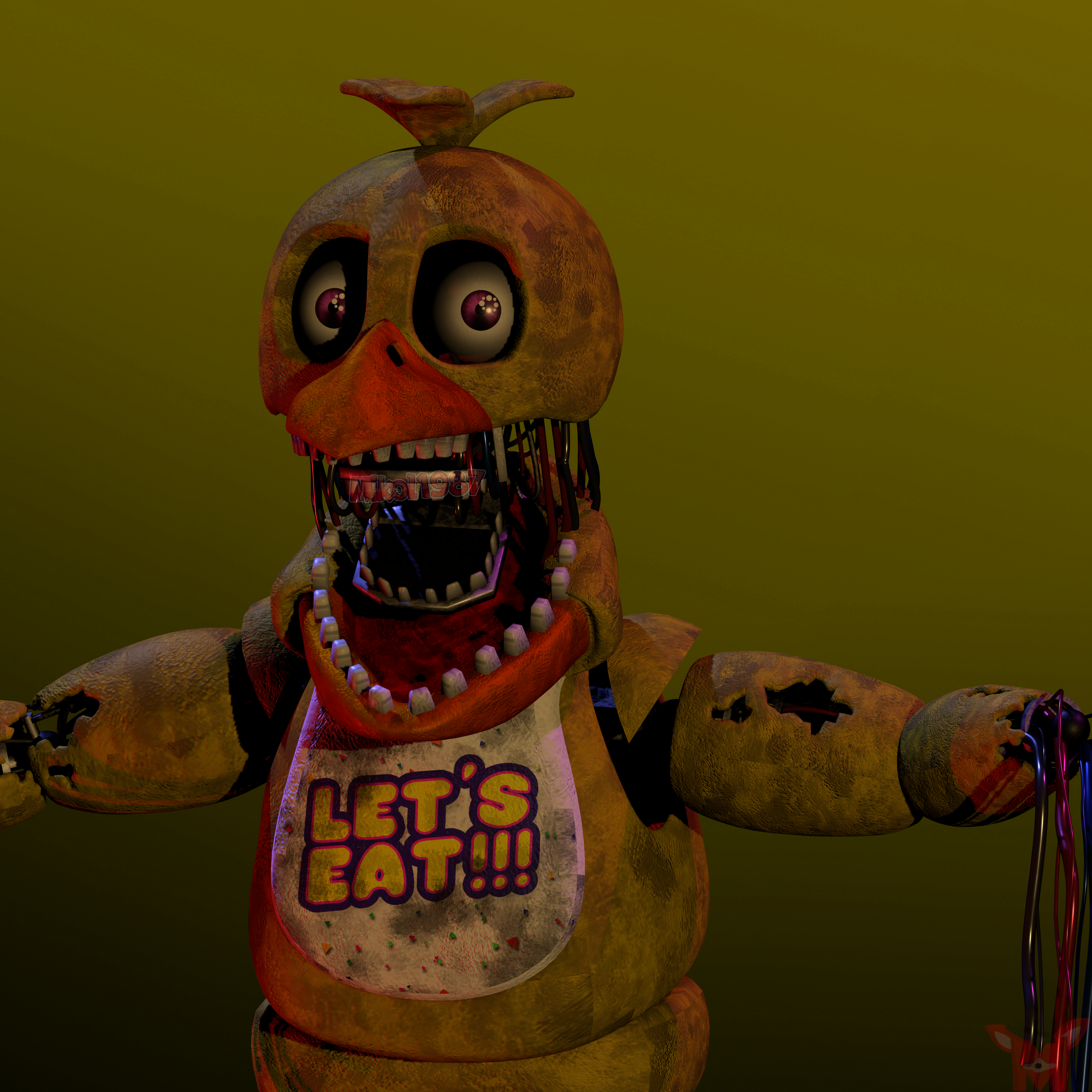 Withered Chica Suit Textures by DiscoHeadOfficial on DeviantArt