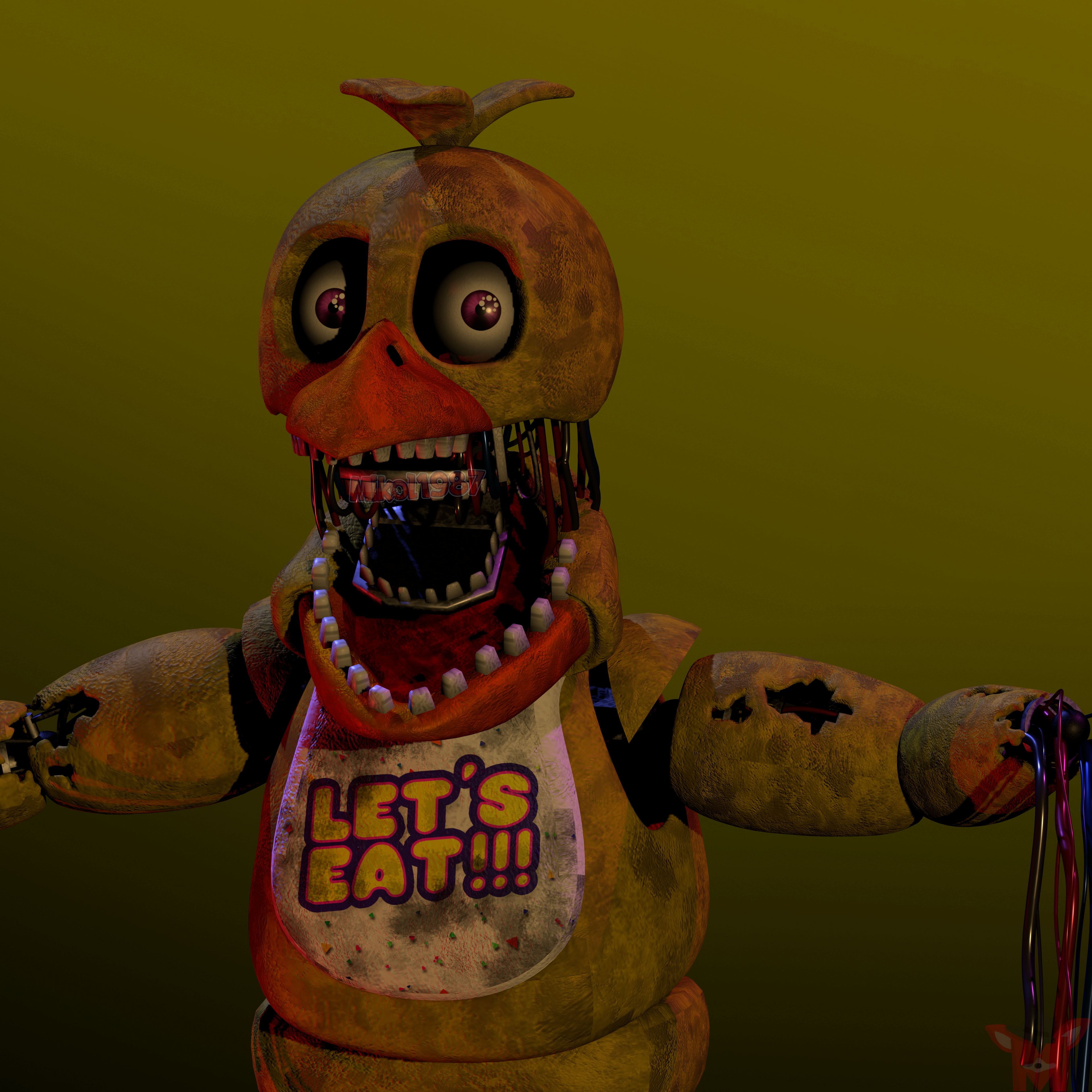 Stylized Withered Chica - Download Free 3D model by tarmacyclops  (@tarmacyclops) [c559640]