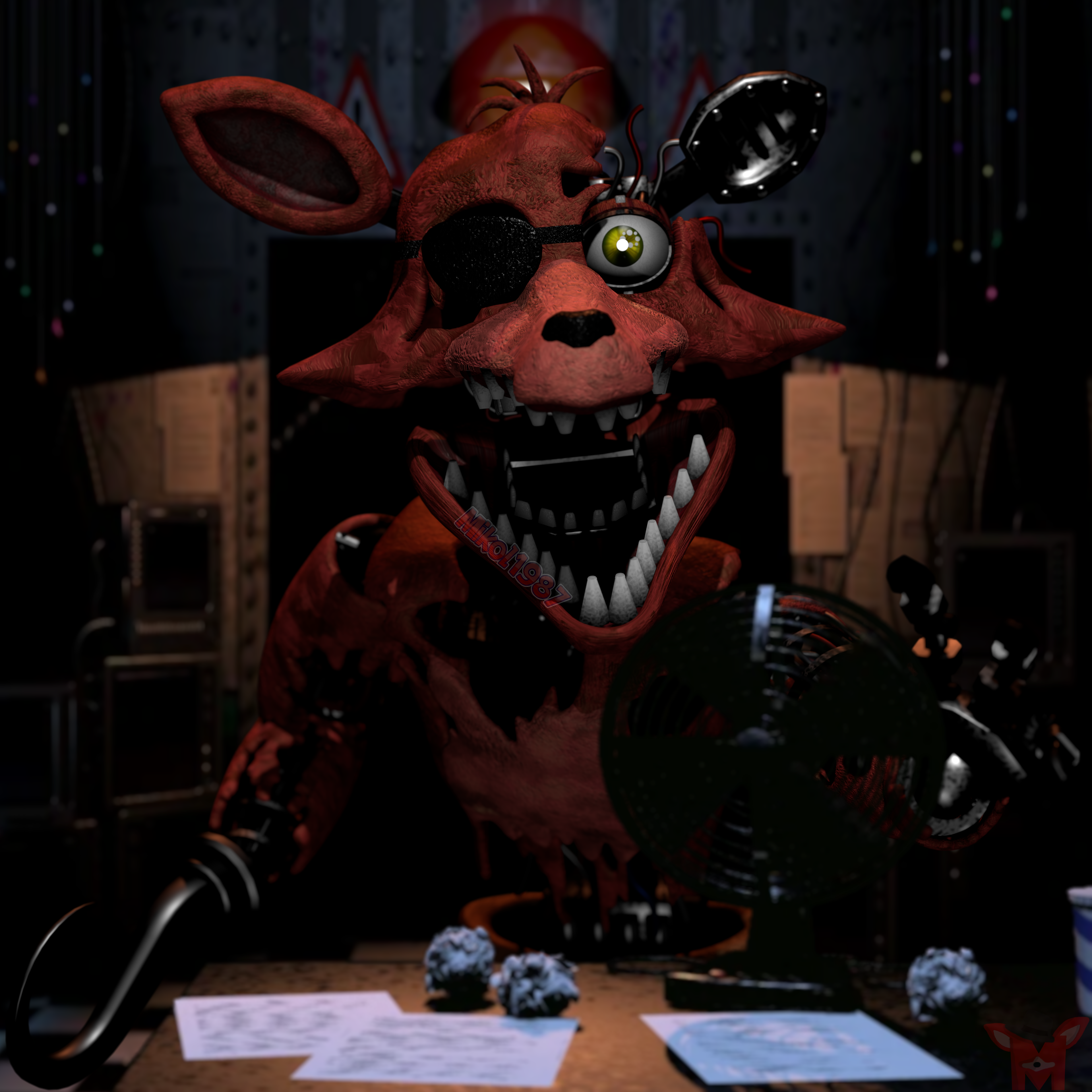 Pixilart - fnaf 2 withered foxy by julaino