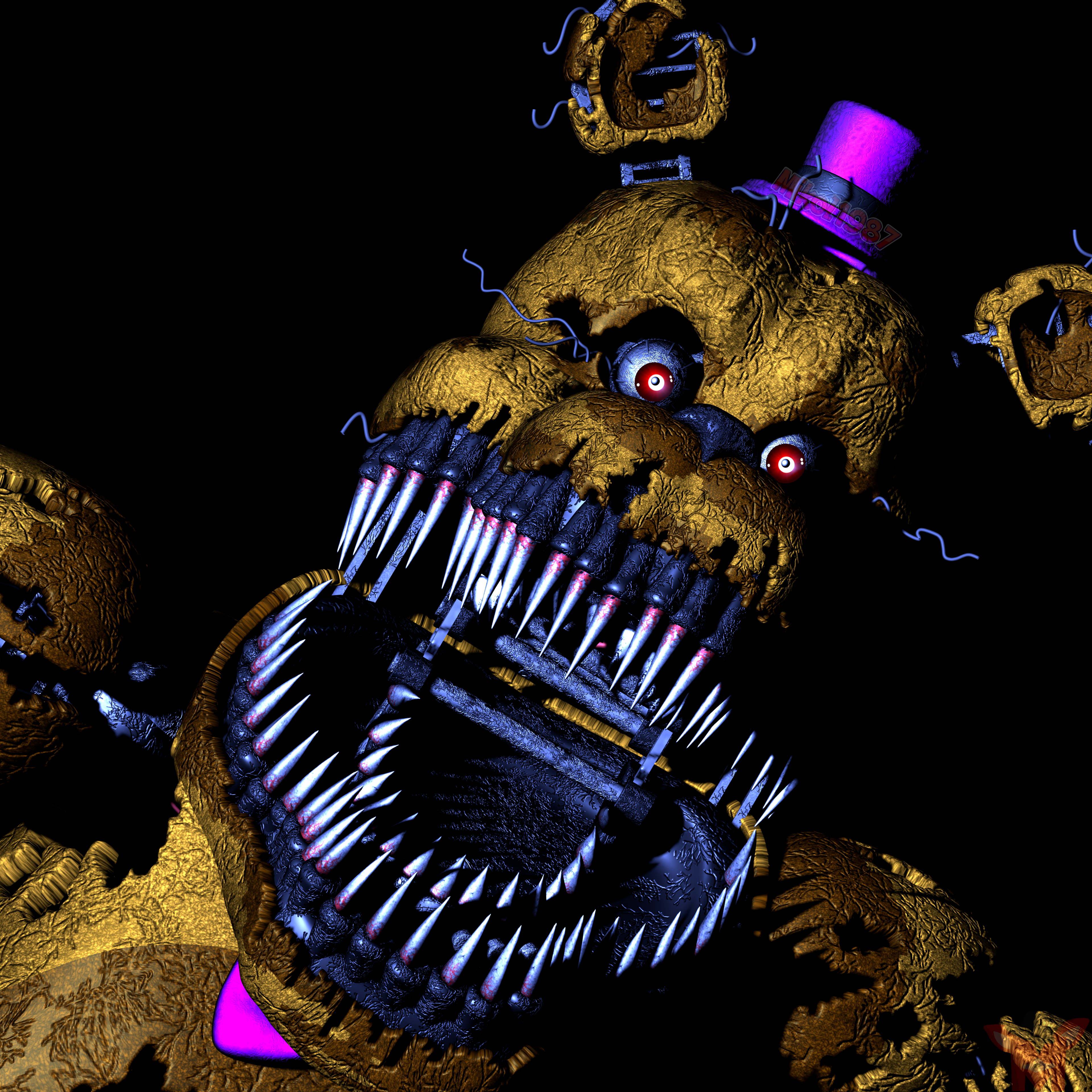 FNAF-C4D) Nightmare Fredbear Jumpscare by TheRayan2802 on DeviantArt