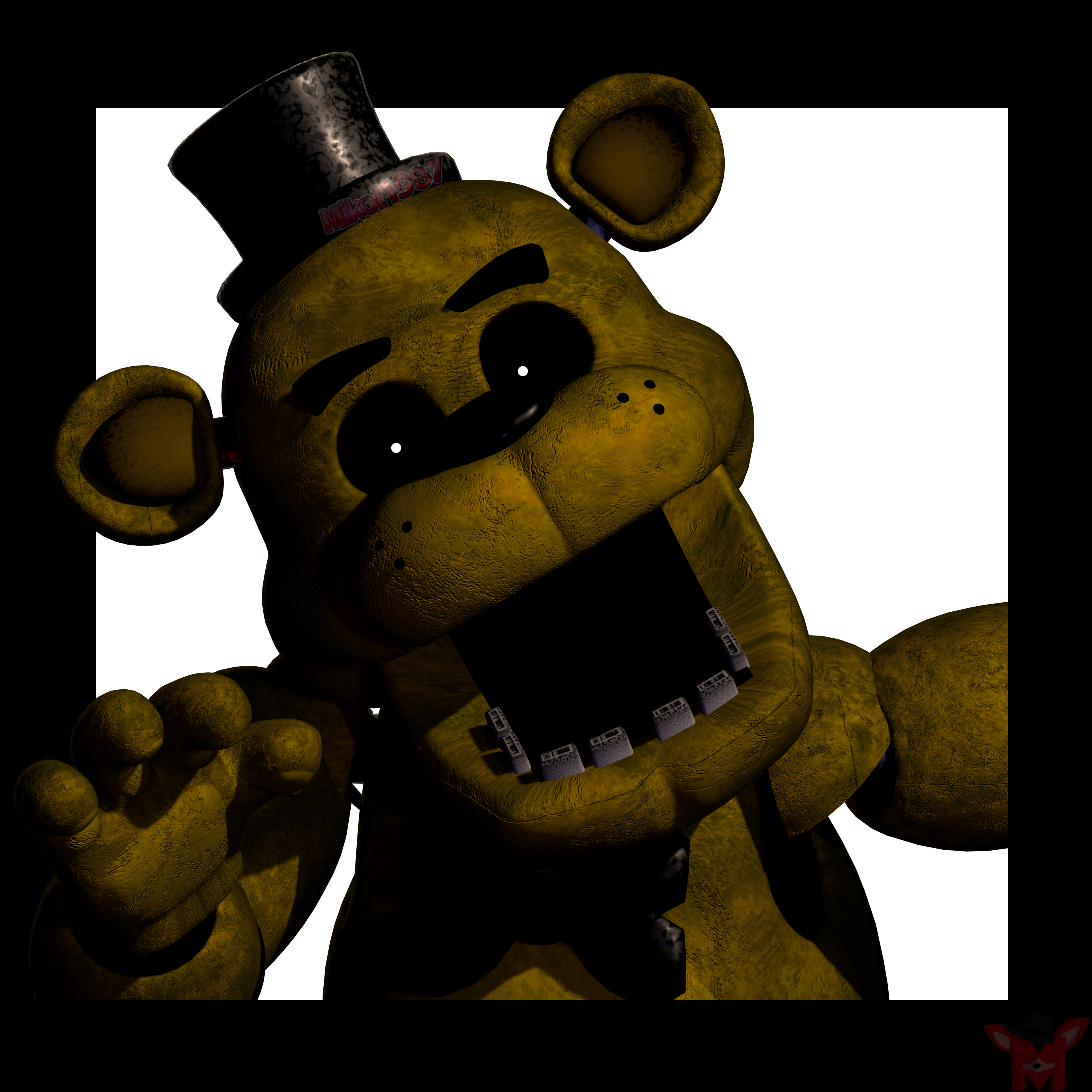 Nightmare Fredbear Character Render by TheUnbearable101 on DeviantArt