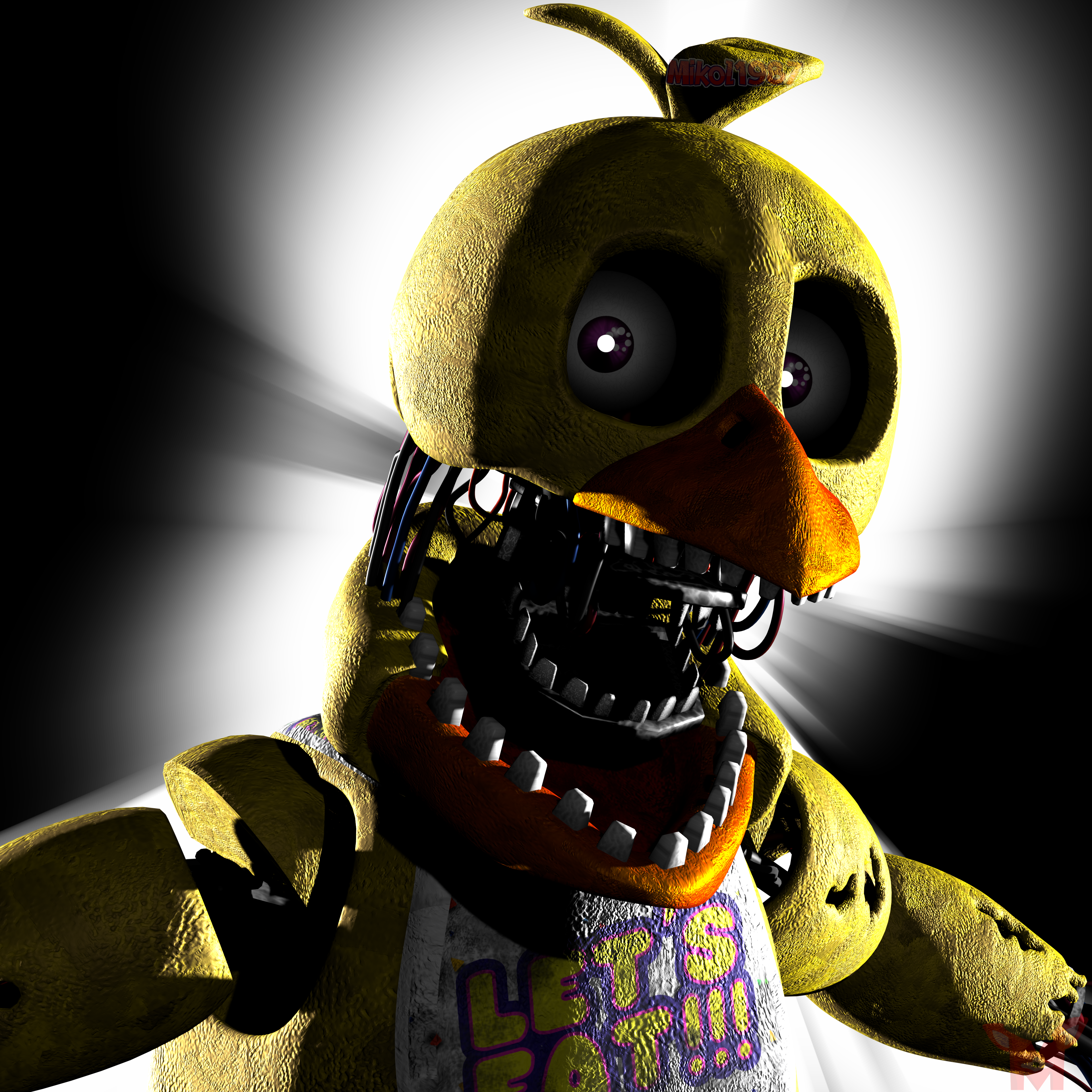 Replying to @Withered chica Heres some withered chica pfps! #witheredc