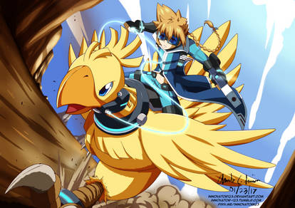 Commission: Gunvolt and Chocobo