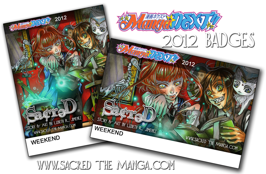 SACRED- MangaNEXT 2012 Badges by SiSero