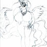 (MLP:FiM) Anthro Princess Celestia (Sketch)