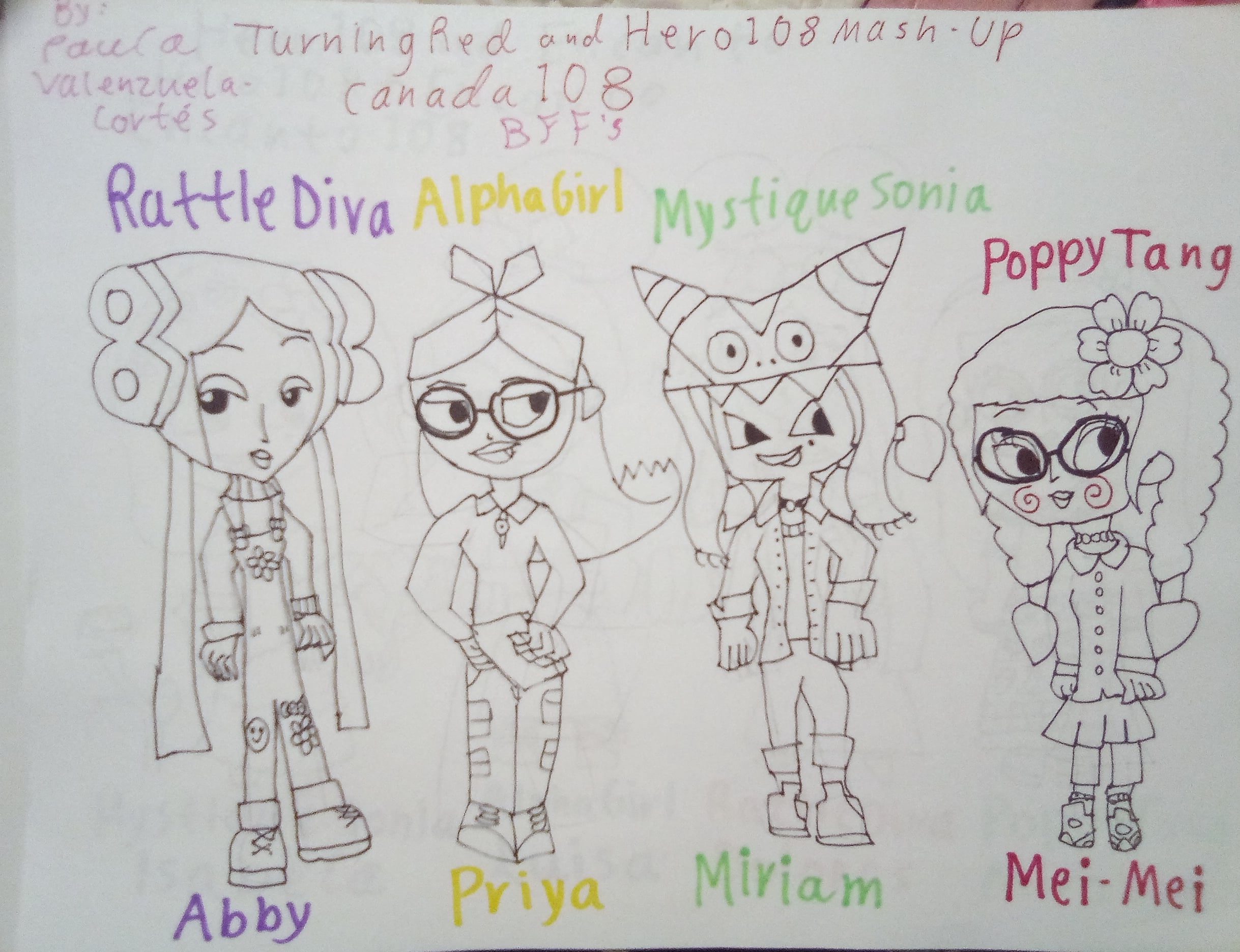 Hero 108 / Turning Red Girls Sketch