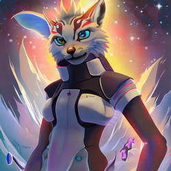 DreamUp Creation furred Miyu the Lynx in space