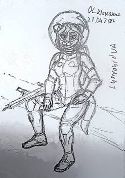 OC Klovianna in space suit with a gun - 21.04.2024
