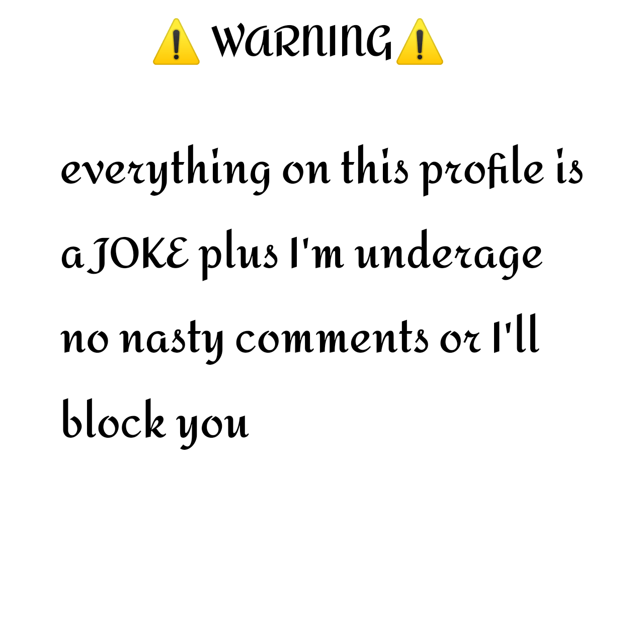Important warning