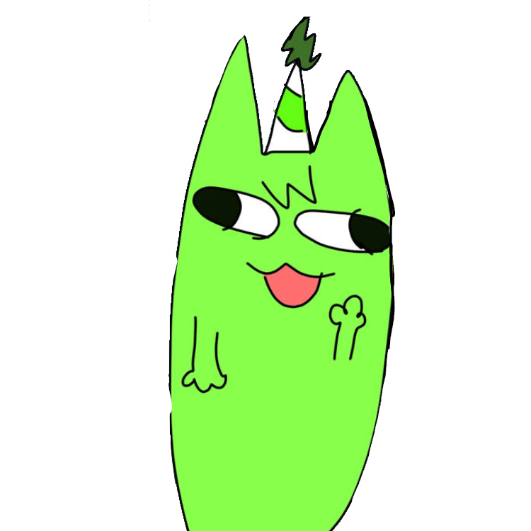 Lime green birthday cat