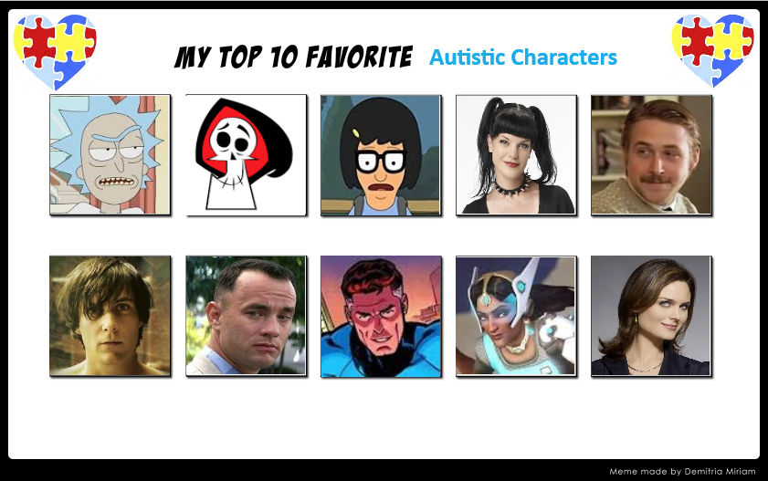 Siborg626's Top 10 Favorite Autistic Characters by siborg626 on DeviantArt
