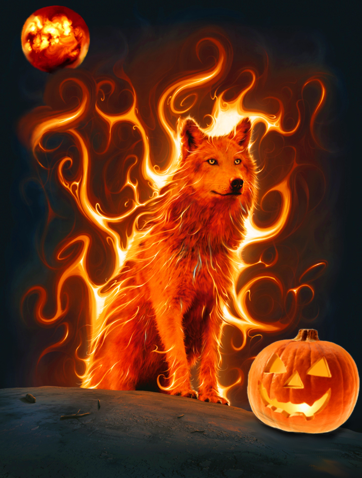 HALLOWEEN FLAMED WOLF