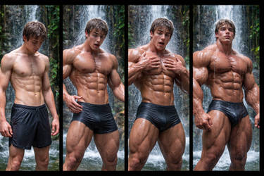 Muscle growth under the waterfall