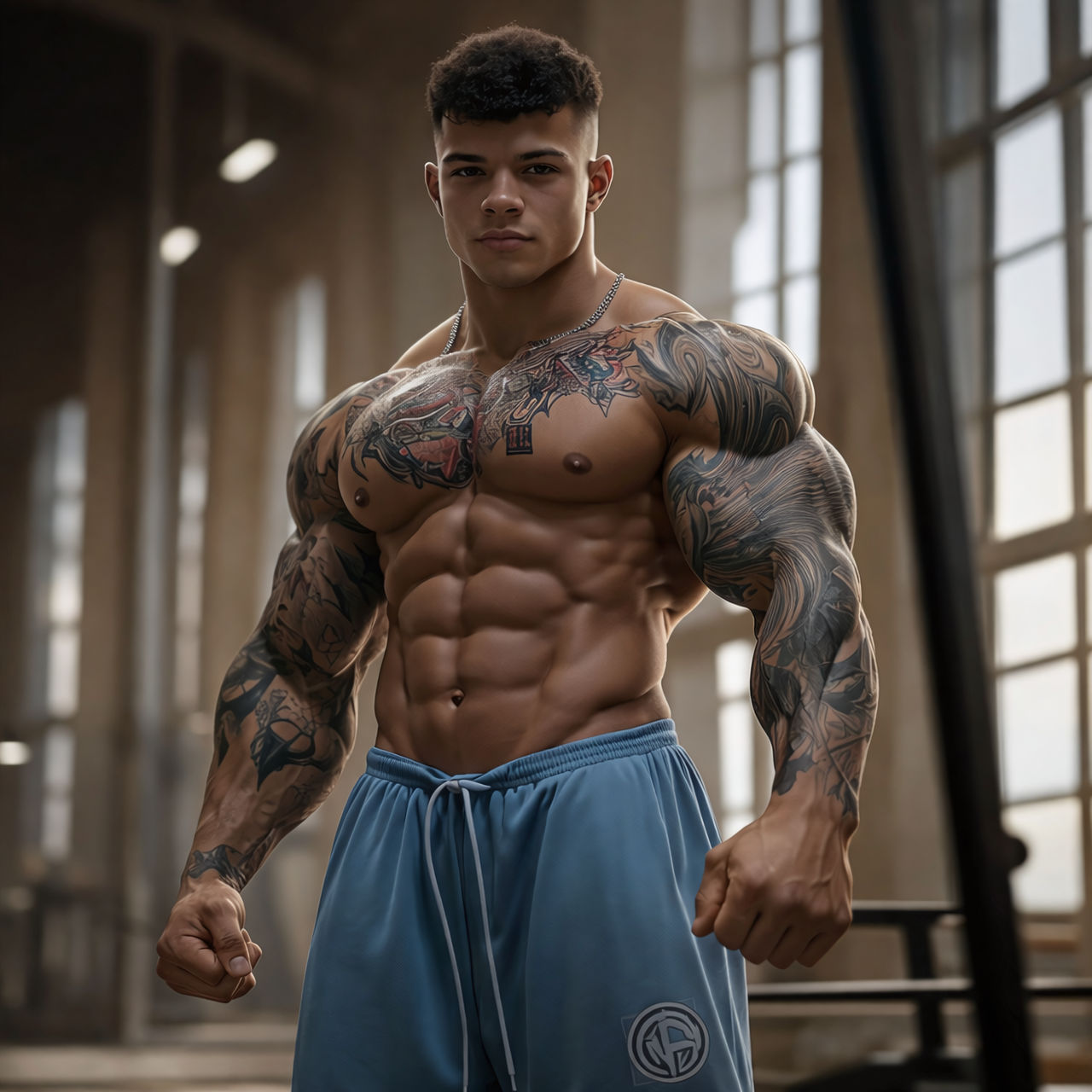 Muscle Destroyer A fighter in tattoos by AiArti on DeviantArt