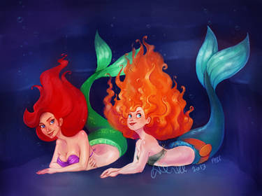 Firey Mermaids - Ariel and Merida