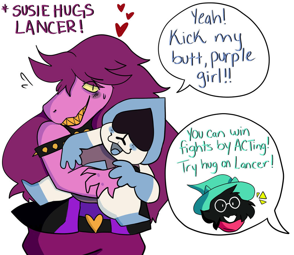 Susan From Delta Rune Delta Rune - Susie uses Hug on Lancer by lulabiebyi on DeviantArt