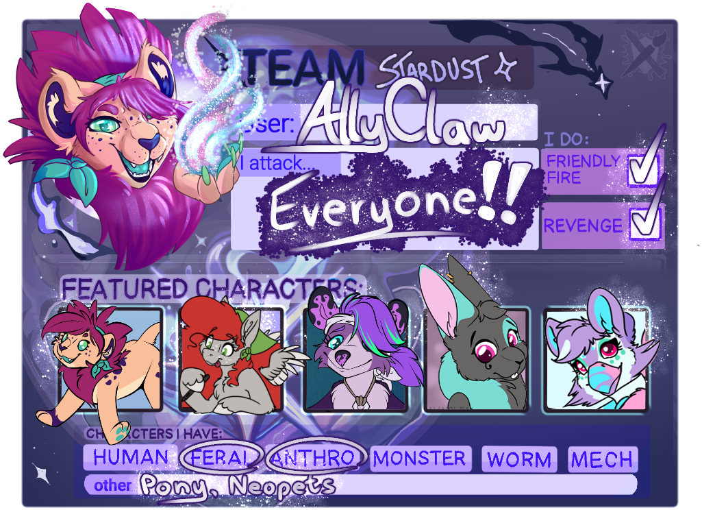 Artfight 2024 Team Stardust by AllyClaw on DeviantArt