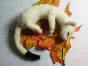 SOLD Needle Felted Winter Ermine