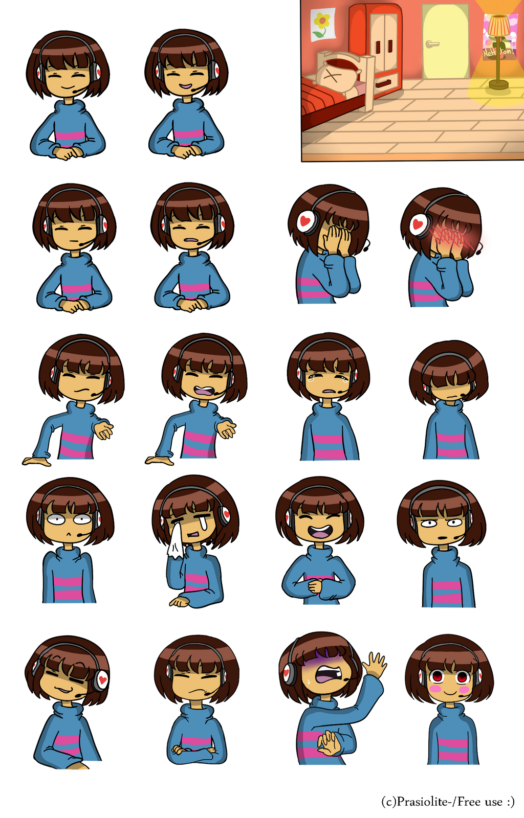 Frisk Expression Frisk reacts - Free Use by Prasiolite on DeviantArt