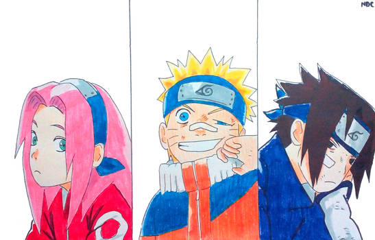 Speed Drawing - Sakura / Naruto / Sasuke 