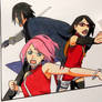 SASUKE, SAKURA AND SARADA VS SHIN