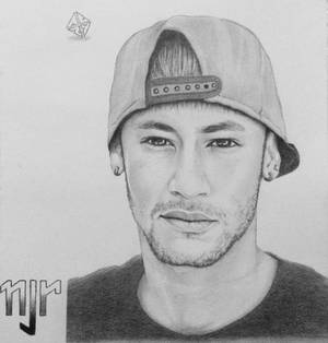 Neymar Portrait Sketch