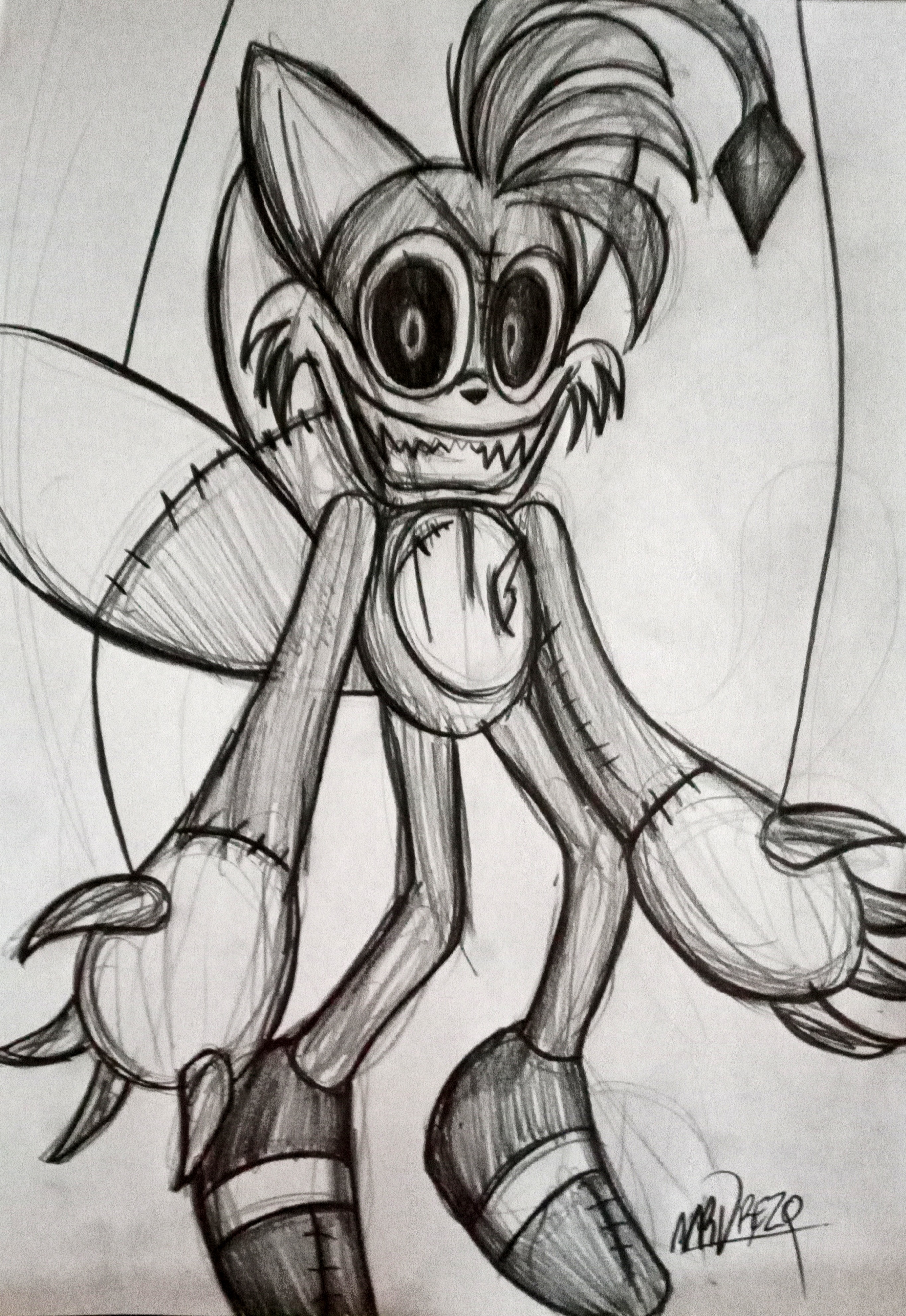 HOW TO DRAW SOULLESS TAILS DOLL  Friday Night Funkin (FNF) - Easy