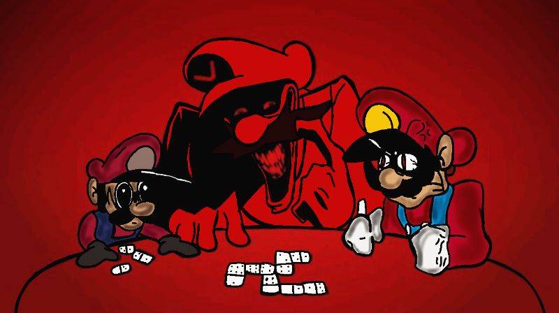 Virtual Mario Turmoil, Mr Virtual, and Devil Mario. in color by Emiliossj on DeviantArt