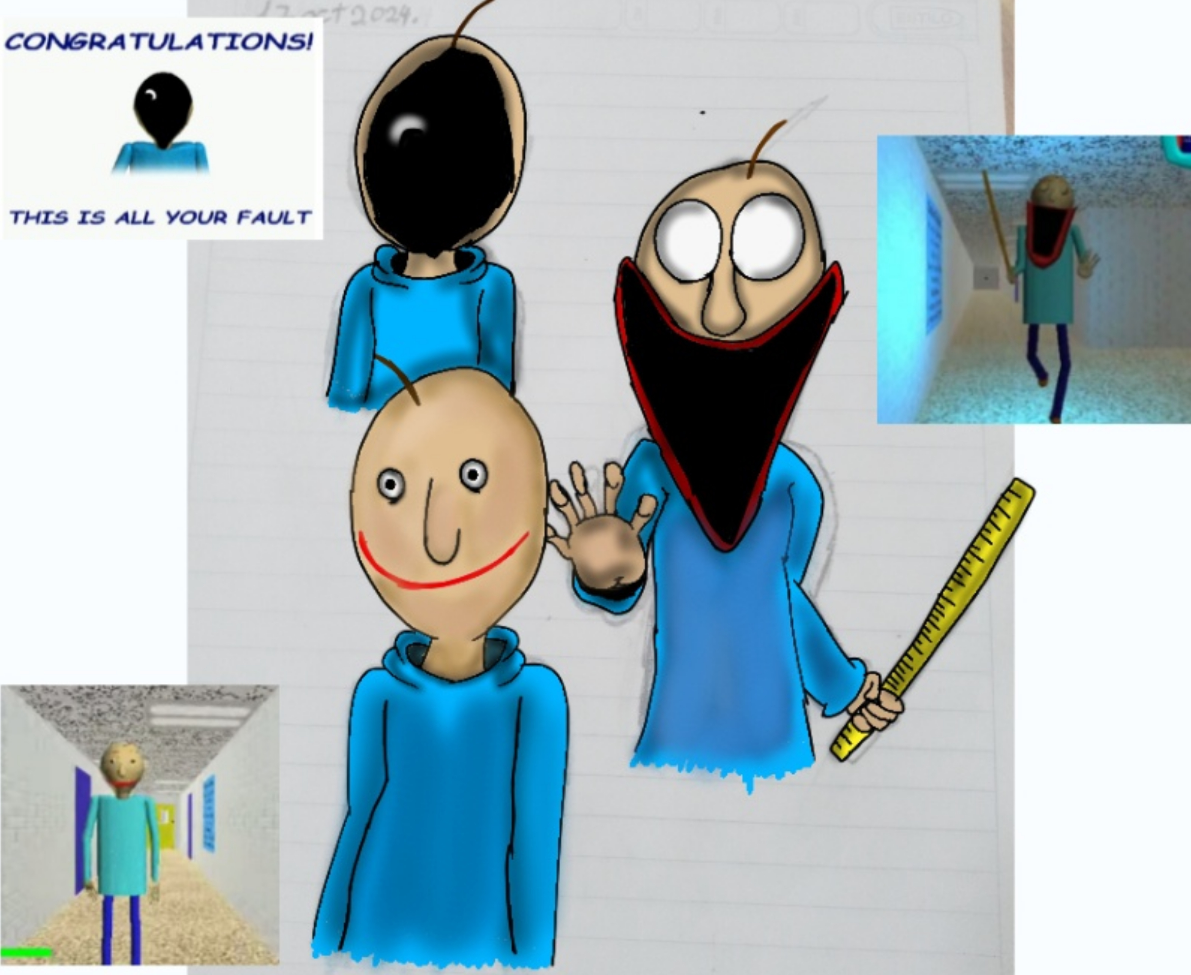 the early version baldi's basics by Emiliossj on DeviantArt