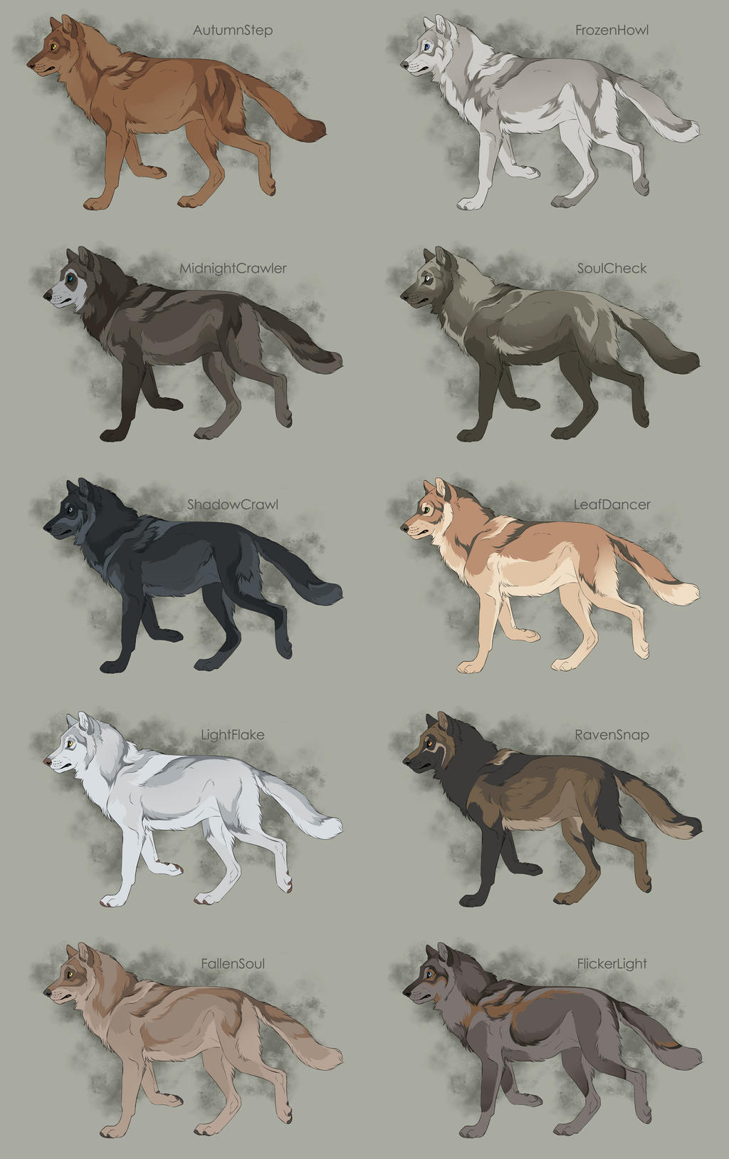 Semi-Realistic Wolf Adopts  -  Set 22 - CLOSED