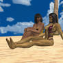 Tanya and Mileena at the beach