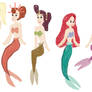 Ariel and Her Sisters: The Little Mermaid.