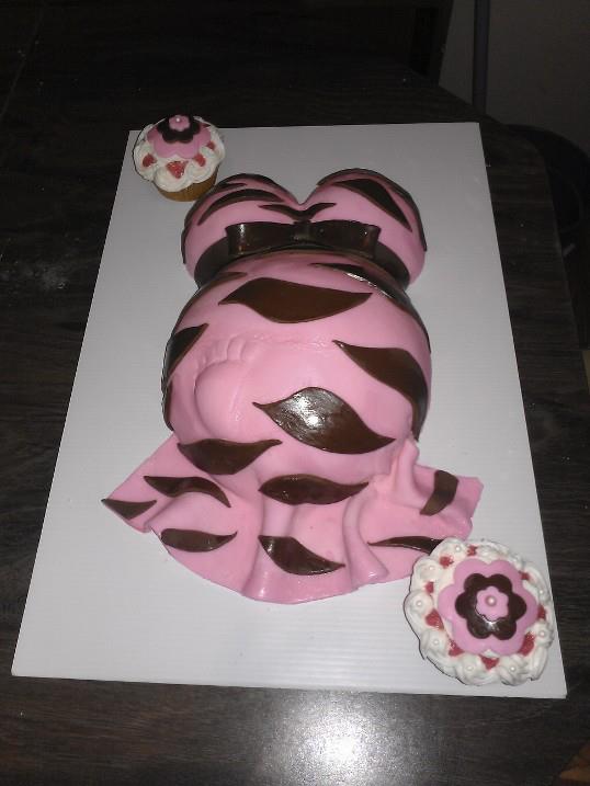 Baby Shower Boob And Belly Cake With A Foot Print By Vstar06 On