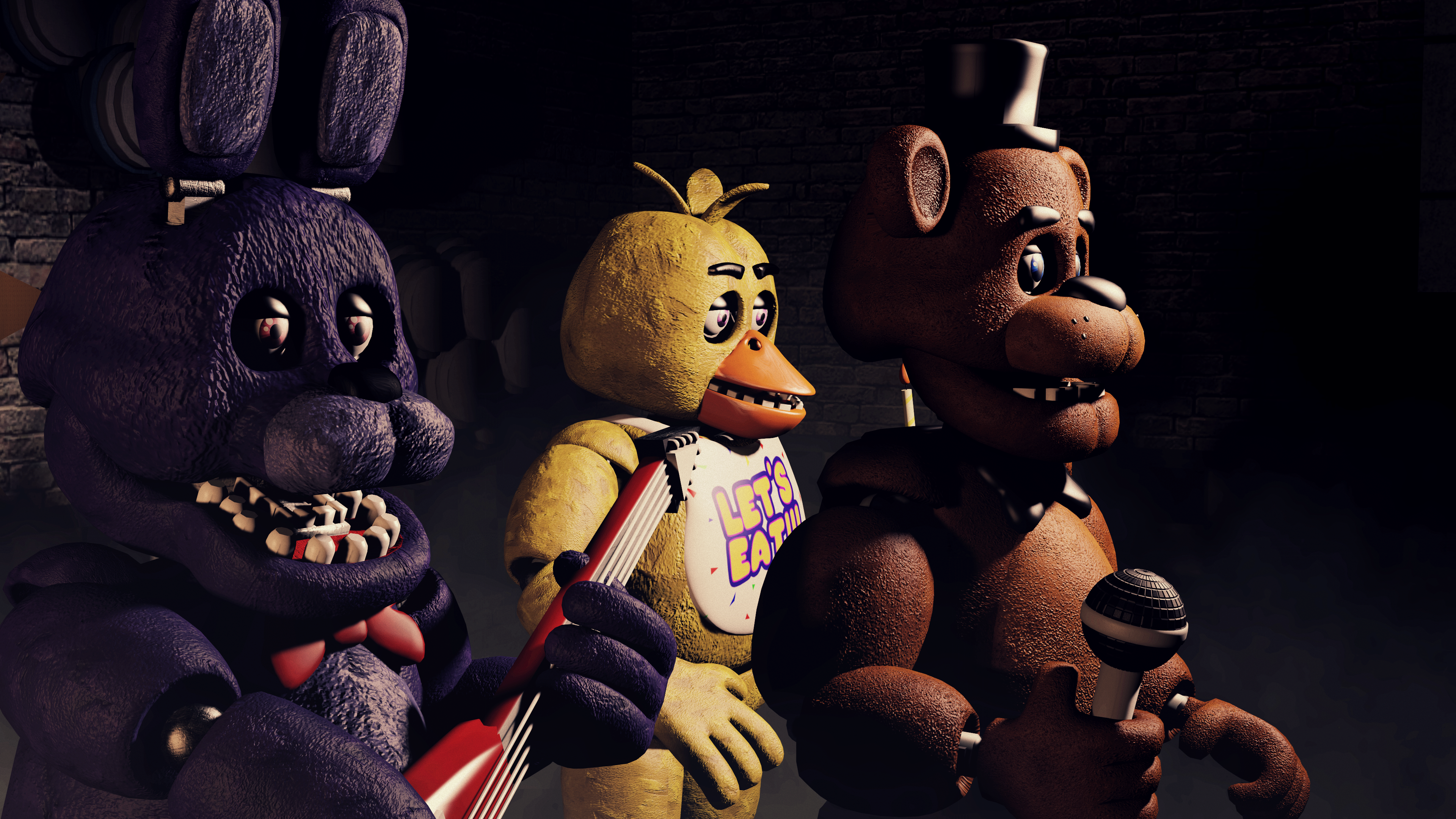 Fnaf 1 Animatronics in stage by zueiroooooooooooo on DeviantArt