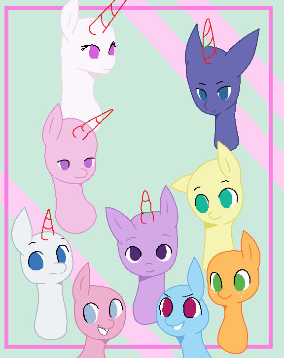 Mlp Base Mane 6 +princesse by Nekokochan123 on DeviantArt