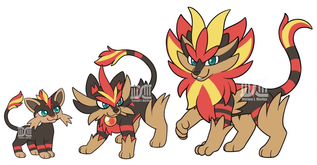 Incineroar and Pyroar families fusions by Daraen-Marley on DeviantArt