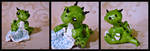 Green Dragon Baby And Polymer Clay Crochet Blanket by GoldenDaffadowndilly