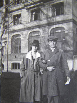 Couple outside the sanatorium