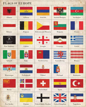 Flags of Europe ca. 1920