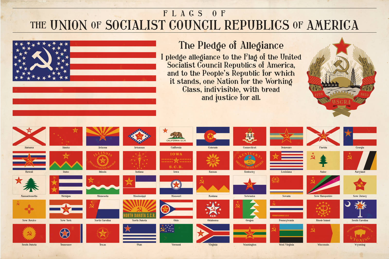 National and State Flags of Communist America by Regicollis