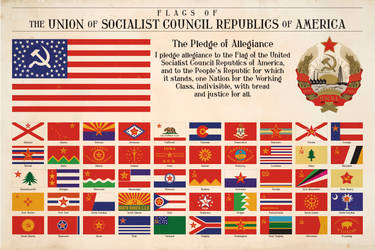 National and State Flags of Communist America by Regicollis