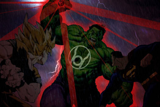 Red Lantern Hulk vs Goku/Superman