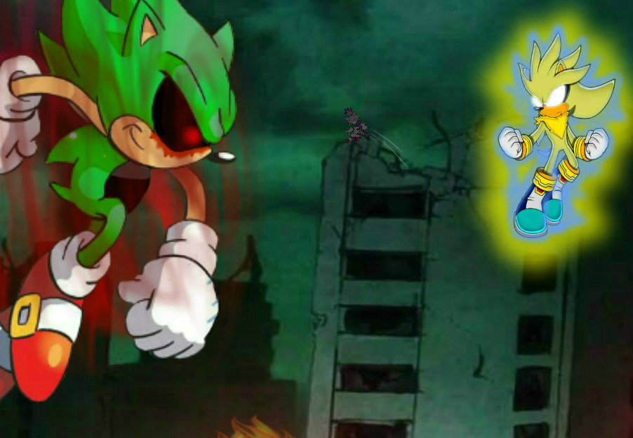 Dark Hyper Sonic vs Fleetway Super Sonic (Over powered) vs Sonic.EXE