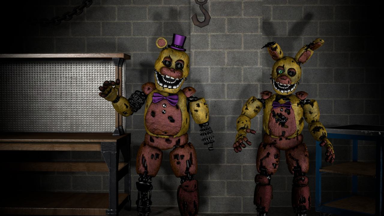 Fredbear and Springbonnie (FNAF 4) by FTThienAn on DeviantArt