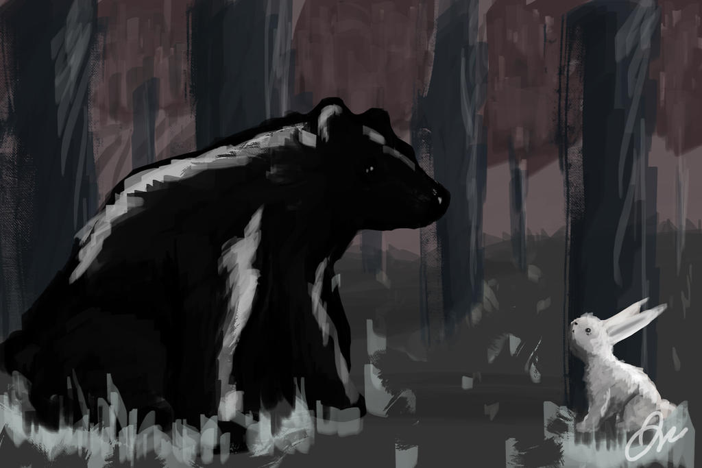 Bear Eat Rabbit THE BEAR and THE RABBIT by honey-tree on DeviantArt