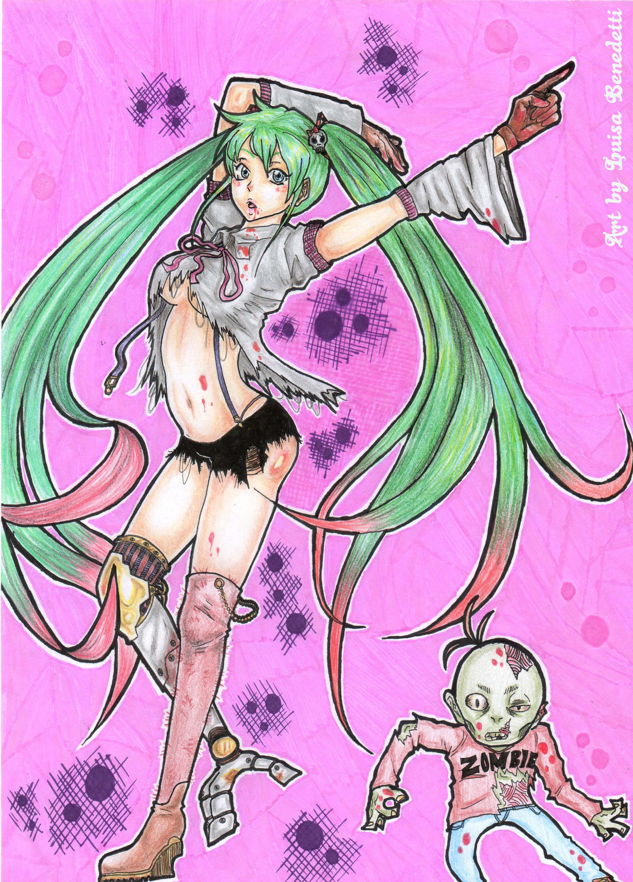 Zombie-Huntress Miku Hatsune